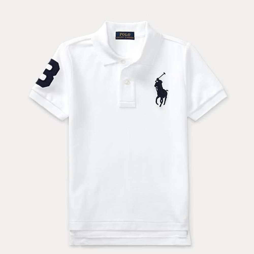 Polo by Ralph Lauren Black and White Polo Shirt with Iconic Logo